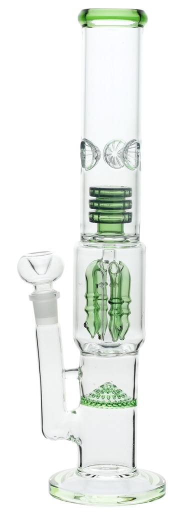 [SSC10334GR] Green Bong, Bienenwabe + Shower + Percolator, 45cm