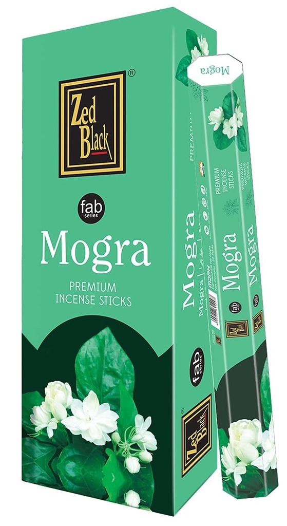 [ZBHX6-1] Räucherstäbchen, Zed Black, FAB MOGRA, 6 Packs à 20 Stk.