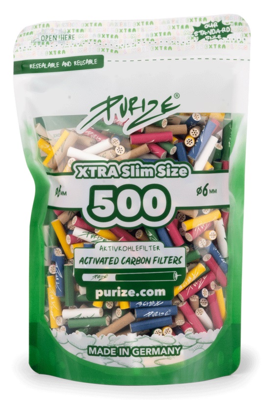 [ZU9SX500] PURIZE Aktivkohlefilter 1x500er, 5.9mmØ,,XTRA Slim