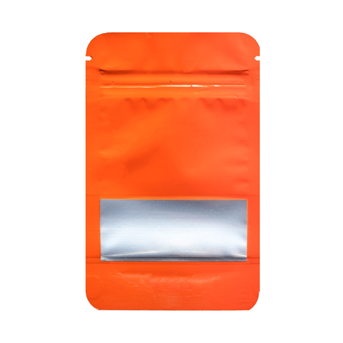 [MBW14085OR] Mylarbeutel small WINDOW, 140 x 85mm, VE50, ORANGE