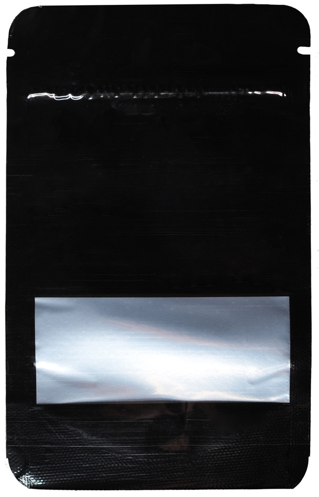 [MBW14085BK] MYLAR BAG with WINDOW 140 x 85mm, Pack of 50, BLACK