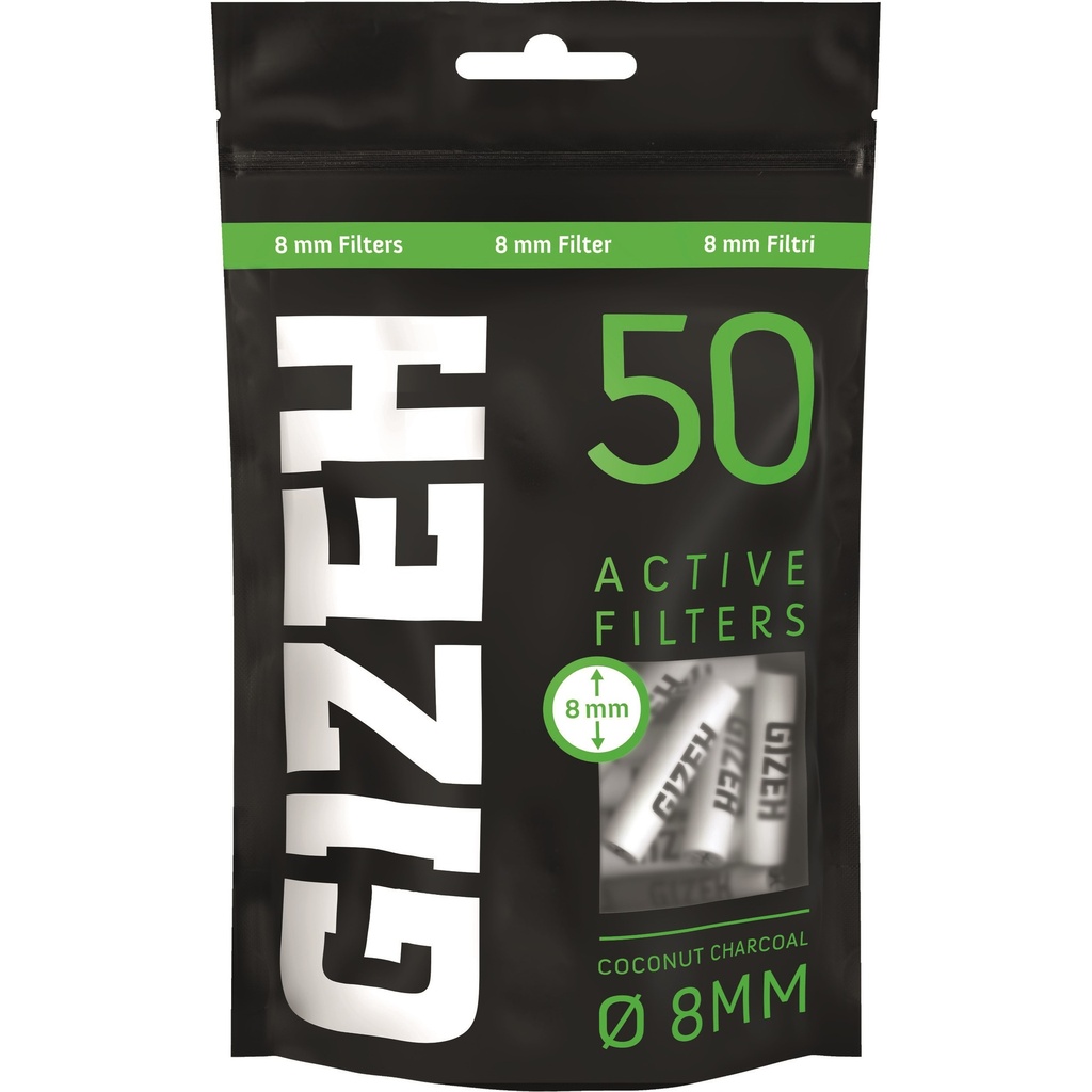 [ZU4REG] GIZEH BLACK Active Filter Regular, 1x50er, 8mmØ