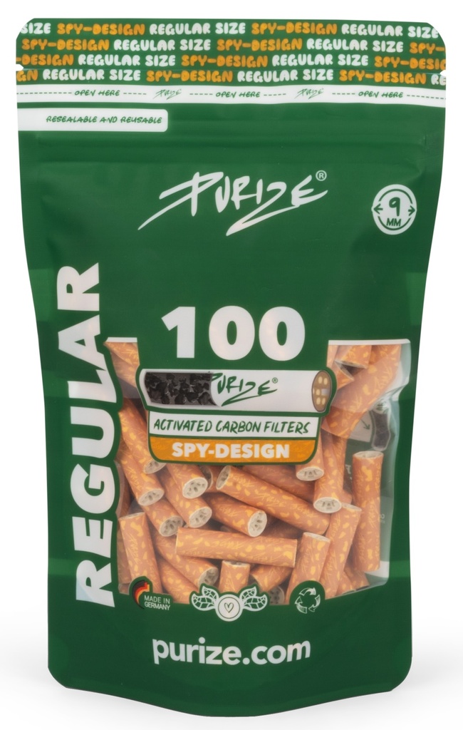 [ZU9BX100SPI] PURIZE Aktivkohlefilter SPION 1x100er 9mmØ Regular
