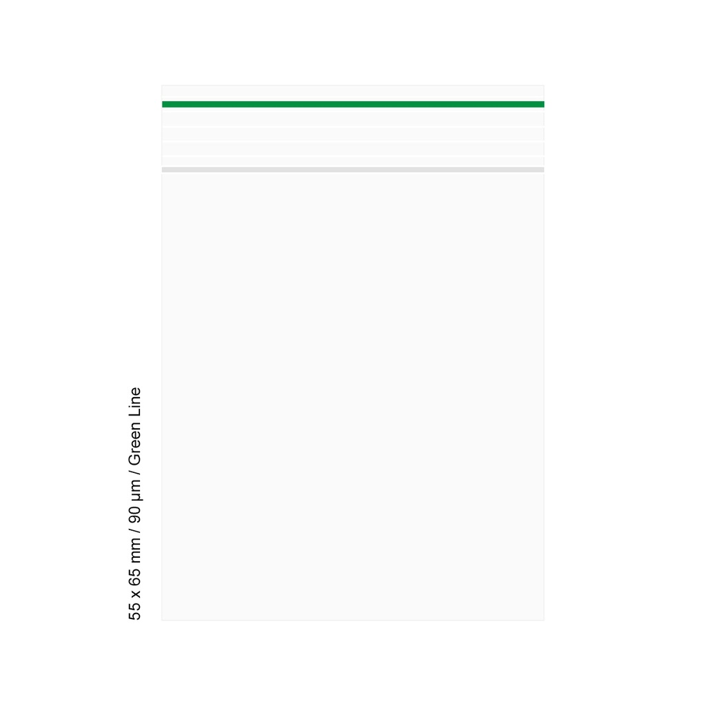 [LD569GL] Poly Bag 5.5 X 6.5 Cm, 90 My, PU 500, Green LINE