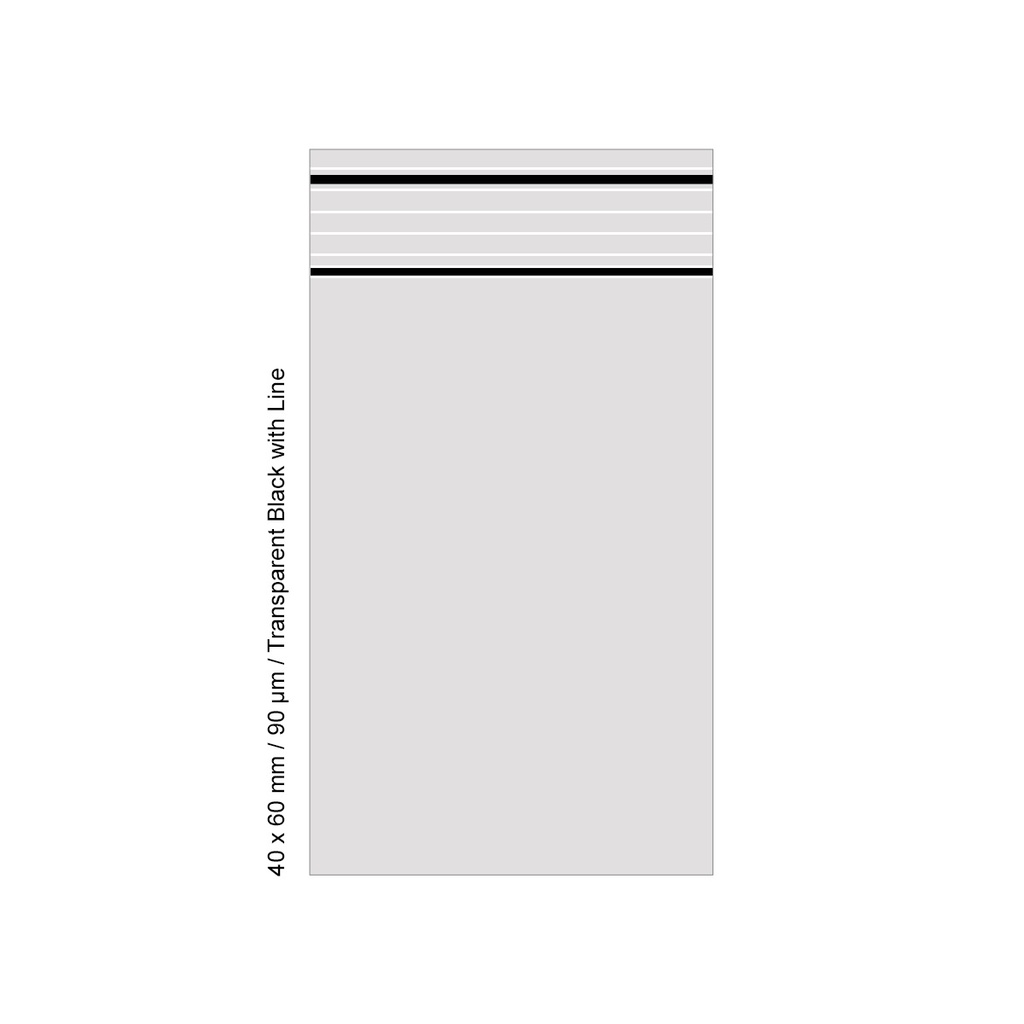 [TLD469BK] Polybeutel 4 x 6cm, 90my, VE500, Transparent Schwarz