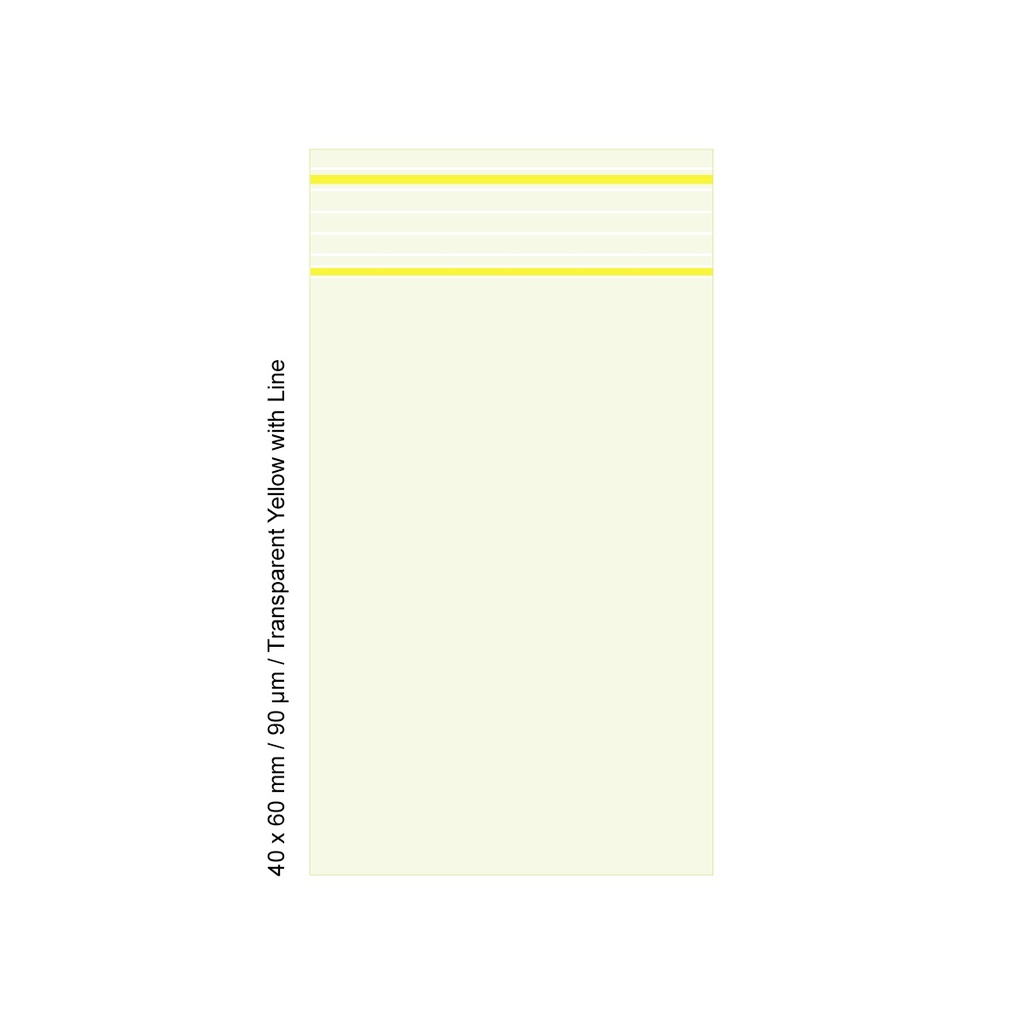 [TLD469YL] Poly Bag 4 X 6 Cm, 90 Μ, VE500, Transparent YELLOW