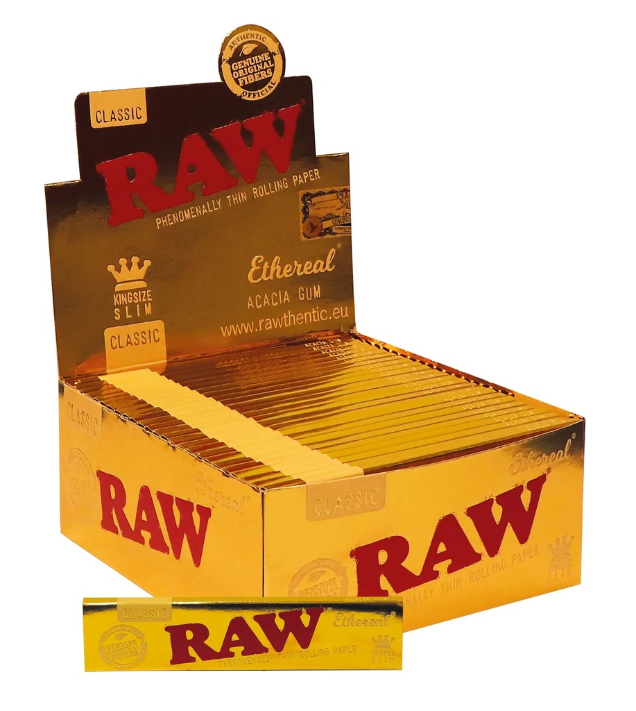 [ZI51GOLD] RAW KS Slim Papers “GOLD”, VE50, 32 Leaves