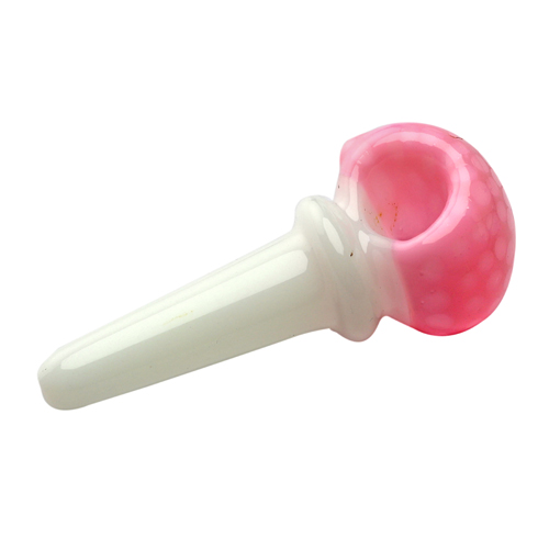 [SSC10325WP] Glas Pfeife, pink/weiß, ca. 12cm