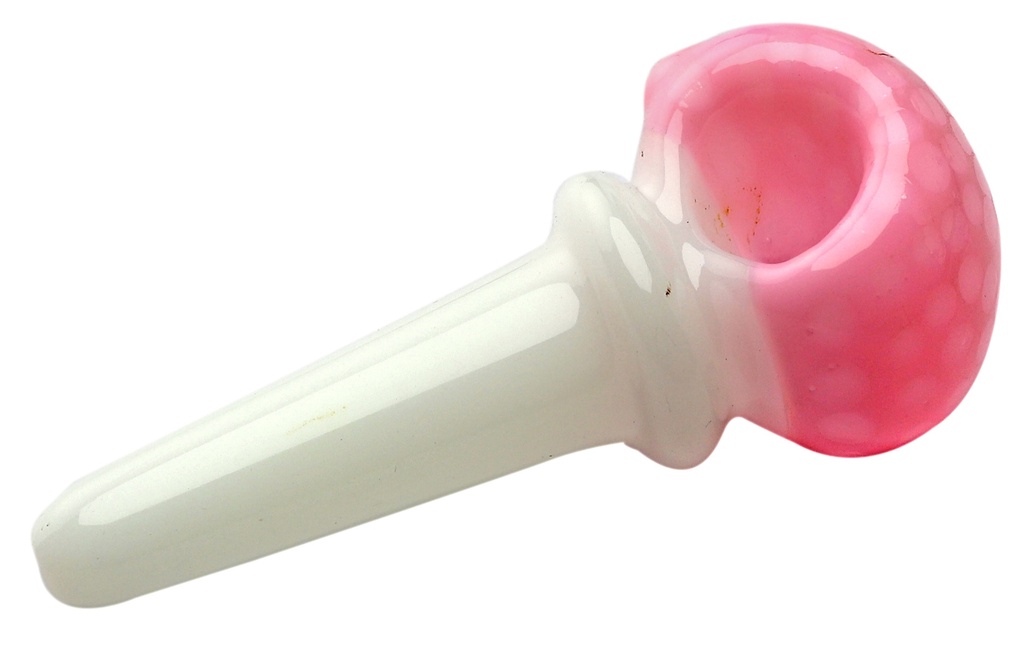 [SSC10325WP] Glas Pfeife, pink/weiß, ca. 12cm