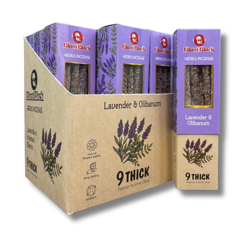 [ZBBB2] Premium Incense, Zed Black, Lavender & Olibanum , 12 Packs à 9 Thick Stk.