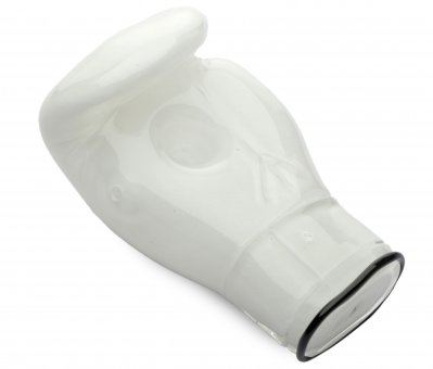 [CC1102WT] GLASS HAND Pipe White, 10 Cm, 1 Piece